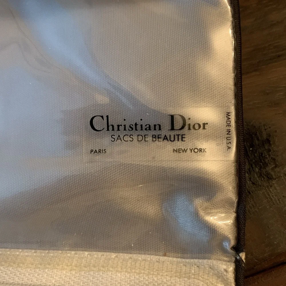 Dior silver, and black Monogram Cosmetic Make up envelope/Clutch